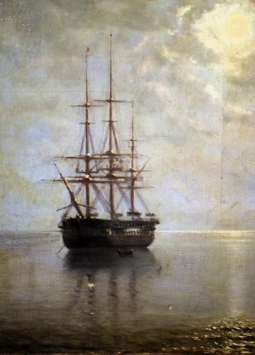 Venise, San Giorgio Maggiore au clair de lune - Baron Deslanders E.A. daté 1877 - 